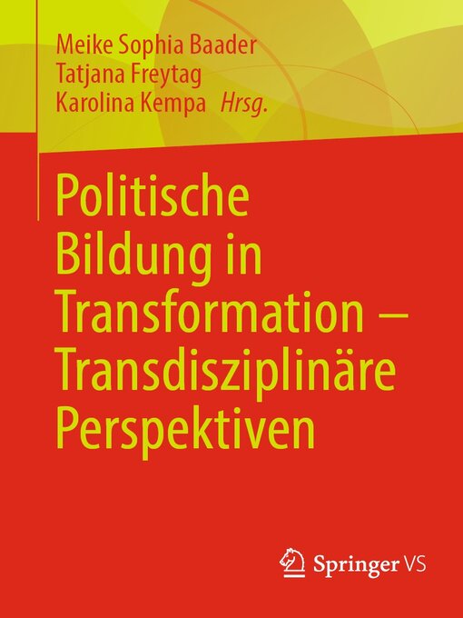 Title details for Politische Bildung in Transformation – Transdisziplinäre Perspektiven by Meike Sophia Baader - Available